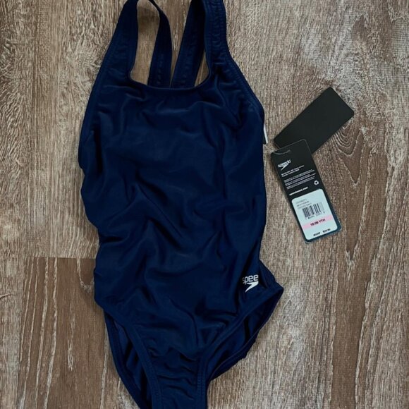 Speedo Girls’ Swimsuit One Piece Prolt Super Pro Solid Youth. Navy Size 10/26 yo